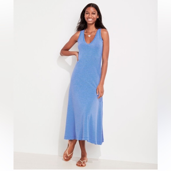 Vineyard Vines V-Neck Striped Maxi Dress Size S - Picture 1 of 12